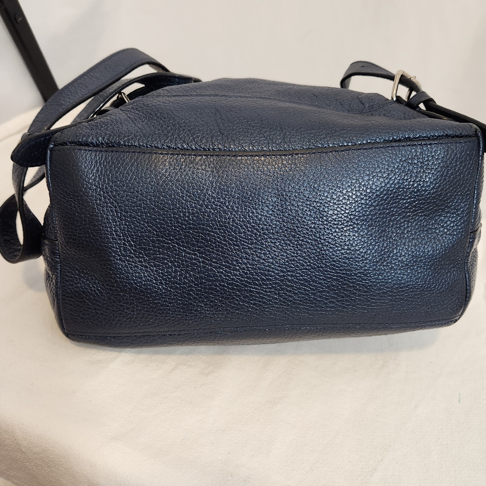 Coach Navy Leather Drawstring Backpack - Picture 5 of 7